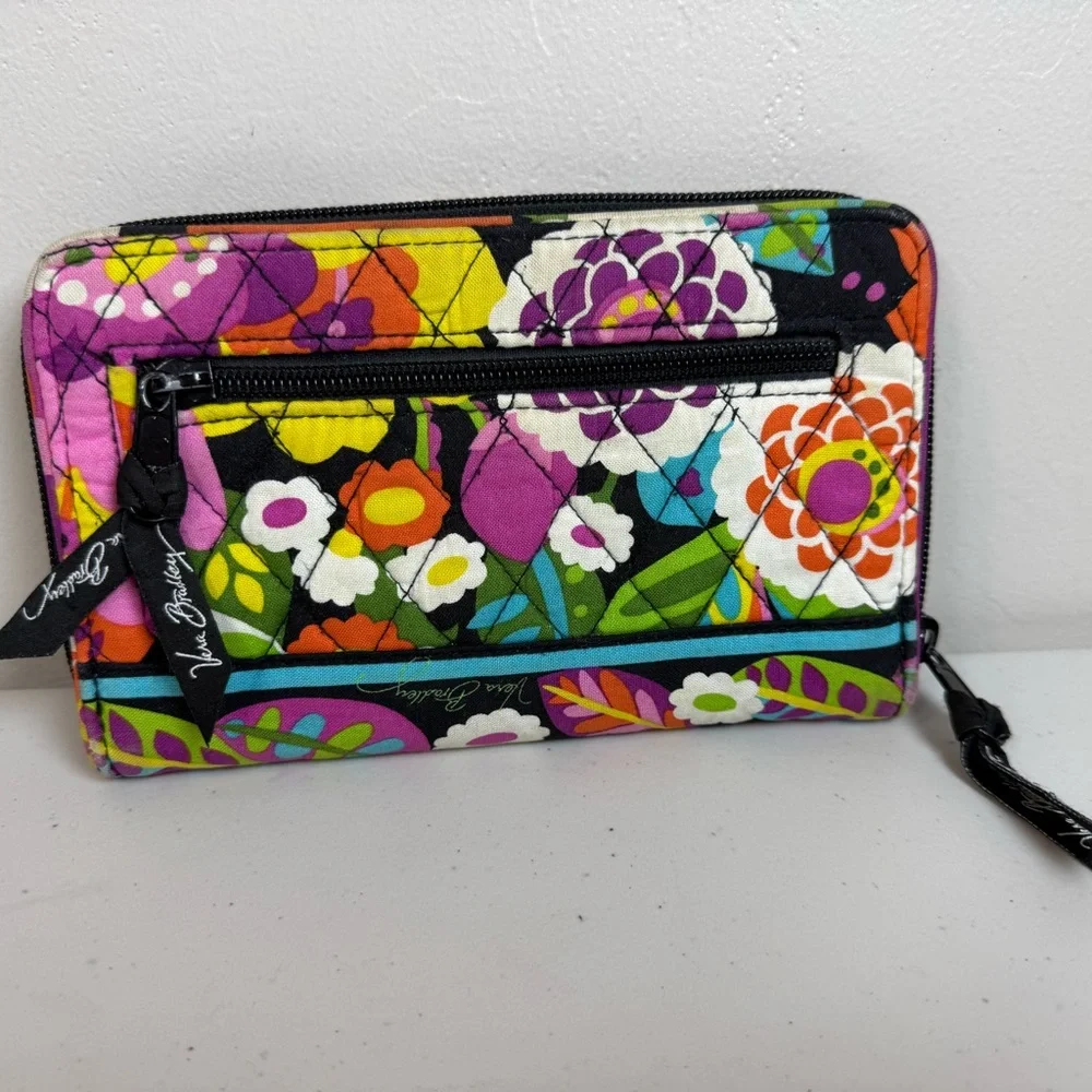 Vera Bradley Turnlock Wallet in the vibrant floral - Picture 2 of 8